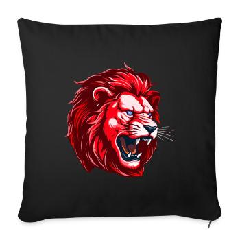 Red Lion Head - Sofa pillowcase 17,3'' x 17,3'' (45 x 45 cm) - black - Front