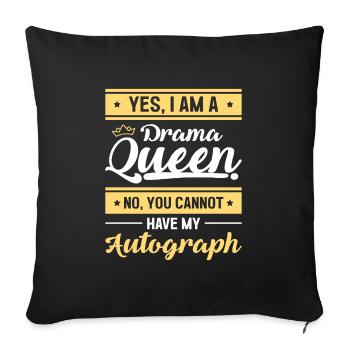 Problème d’attention de la reine princesse - Housse de coussin décorative 45 x 45 cm - noir - Devant