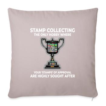 Stamp Collecting Collector Philatelist - Sofa pillowcase 17,3'' x 17,3'' (45 x 45 cm) - light taupe - Front