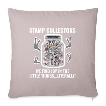Stamp Collecting Collector Philatelist - Sofa pillowcase 17,3'' x 17,3'' (45 x 45 cm) - light taupe - Front