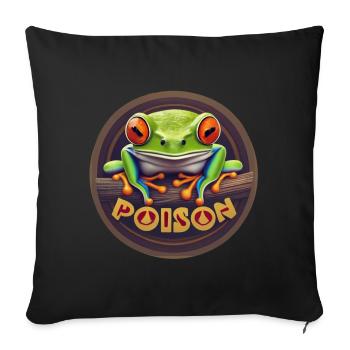 Poison dart frog - Sofa pillowcase 17,3'' x 17,3'' (45 x 45 cm) - black - Front