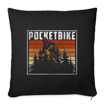 Pocket Bike Motocross Mud Terrain - Sofa pillowcase 17,3'' x 17,3'' (45 x 45 cm) - black - Front