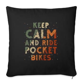 Motard motard Terrain hors route - Housse de coussin décorative 45 x 45 cm - noir - Devant