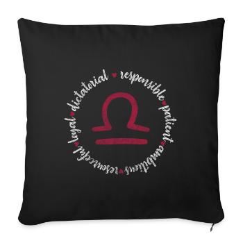 Libra Birth September Characteristics - Sofa pillowcase 17,3'' x 17,3'' (45 x 45 cm) - black - Front