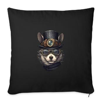 Chihuahua Gentleman - Sofa pillowcase 17,3'' x 17,3'' (45 x 45 cm) - black - Front