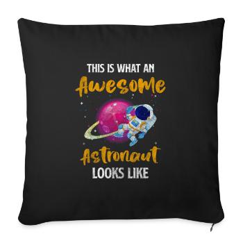 Astronaut Spaceflight Weightless Galaxy - Sofa pillowcase 17,3'' x 17,3'' (45 x 45 cm) - black - Front
