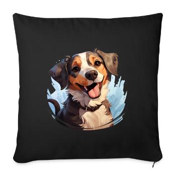 Cute Dog Design - Animals, Joy, Love - Sofa pillowcase 17,3'' x 17,3'' (45 x 45 cm) - black - Front