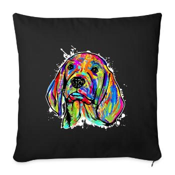 Pets Dog cuddly toy Favorite animal Animals - Sofa pillowcase 17,3'' x 17,3'' (45 x 45 cm) - black - Front