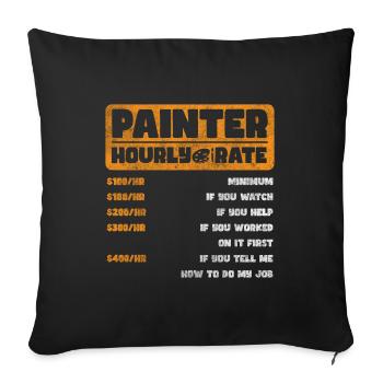 Painter Painting Role Construction Site - Sofa pillowcase 17,3'' x 17,3'' (45 x 45 cm) - black - Front
