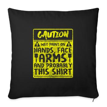 Peinture d’artiste Peinture de couleur - Housse de coussin décorative 45 x 45 cm - noir - Devant
