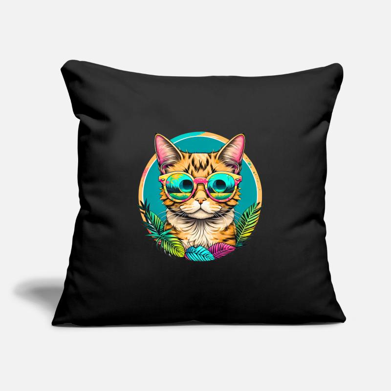 Tropical Cat Sofa pillowcase 17,3'' x 17,3'' (45 x 45 cm)