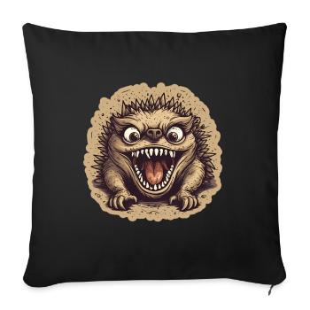 Hérisson Halloween Horreur - Housse de coussin décorative 45 x 45 cm - noir - Devant
