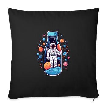 Astronaute de la Voie lactée - Housse de coussin décorative 45 x 45 cm - noir - Devant