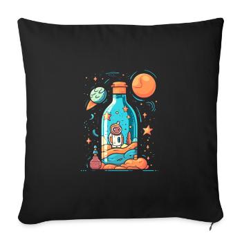 Astronaute de la Voie lactée - Housse de coussin décorative 45 x 45 cm - noir - Devant