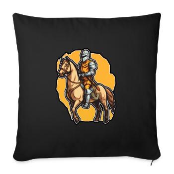 Chevalier Cavalier - Housse de coussin décorative 45 x 45 cm - noir - Devant
