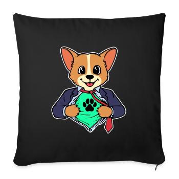 Chien Chiot Animaux de compagnie Cuddly Pets Animaux - Housse de coussin décorative 45 x 45 cm - noir - Devant