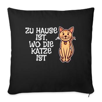 Haustiere Katze Statement Kuscheltier Tiere - Sofakissenbezug 45 x 45 cm - Schwarz - Vorne