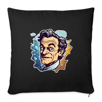Richard Feynman - Sofa pillowcase 17,3'' x 17,3'' (45 x 45 cm) - black - Front