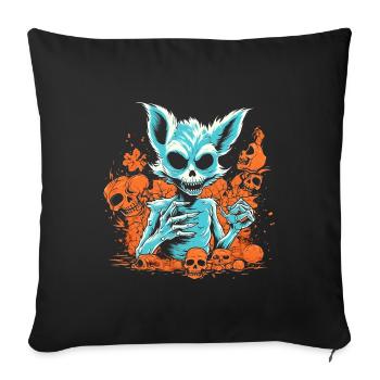 Halloween Fox Skeleton - Sofa pillowcase 17,3'' x 17,3'' (45 x 45 cm) - black - Front