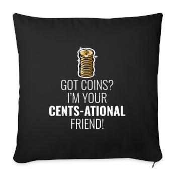 Coin Collecting Collector Numismatic Numismatist - Sofa pillowcase 17,3'' x 17,3'' (45 x 45 cm) - black - Front