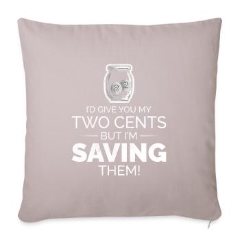Numismatique de collection de pièces de monnaie - Housse de coussin décorative 45 x 45 cm - taupe clair - Devant