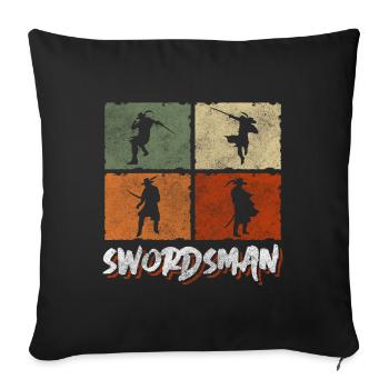Swordsman Axe Kendo Victory - Sofa pillowcase 17,3'' x 17,3'' (45 x 45 cm) - black - Front