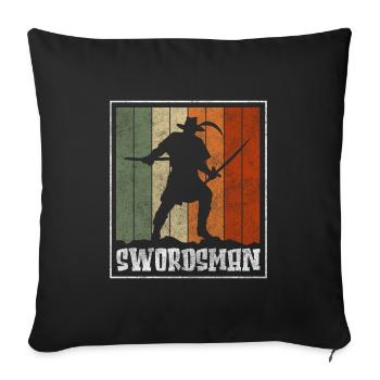 Sword Fighting Warrior Japan - Sofa pillowcase 17,3'' x 17,3'' (45 x 45 cm) - black - Front