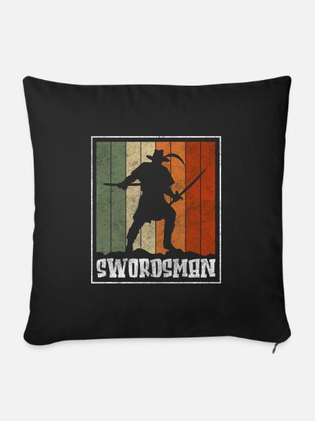 Schwertkampf Krieger Japan - Sofakissenbezug 45 x 45 cm - Schwarz