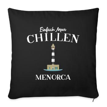 Meer Chillen, Menorca, Balearen - Sofakissenbezug 45 x 45 cm - Schwarz - Vorne
