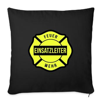 Head of Fire Brigade - Sofa pillowcase 17,3'' x 17,3'' (45 x 45 cm) - black - Front