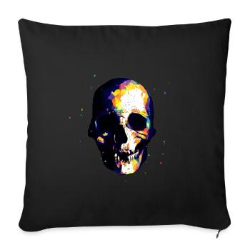 Crâne - Housse de coussin décorative 45 x 45 cm - noir - Devant