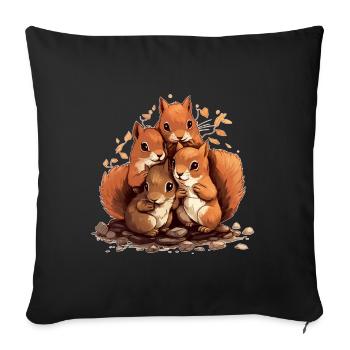 Squirrel - Sofa pillowcase 17,3'' x 17,3'' (45 x 45 cm) - black - Front