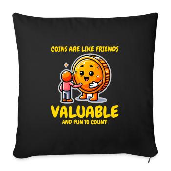 Coin Collecting Collector Numismatic Numismatist - Sofa pillowcase 17,3'' x 17,3'' (45 x 45 cm) - black - Front