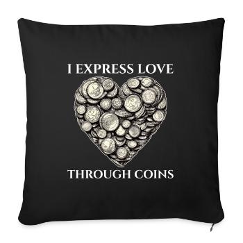 Coin Collecting Collector Numismatic Numismatist - Sofa pillowcase 17,3'' x 17,3'' (45 x 45 cm) - black - Front