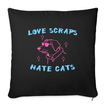 Dog Favorite Animal Pets Cat Statement - Sofa pillowcase 17,3'' x 17,3'' (45 x 45 cm) - black - Front