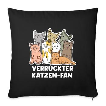Knuddeltier Haustiere Katze Heimtier Statement - Sofakissenbezug 45 x 45 cm - Schwarz - Vorne