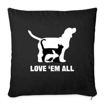 Pets Statement Bunny Dog Cat Stuffed Animal - Sofa pillowcase 17,3'' x 17,3'' (45 x 45 cm) - black - Front