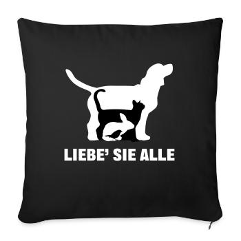 Katze Hund Statement Haustiere Häschen Tiere - Sofakissenbezug 45 x 45 cm - Schwarz - Vorne