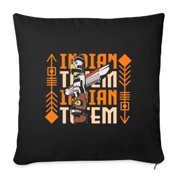 Bijoux en plumes amérindiennes - Housse de coussin décorative 45 x 45 cm - noir - Devant