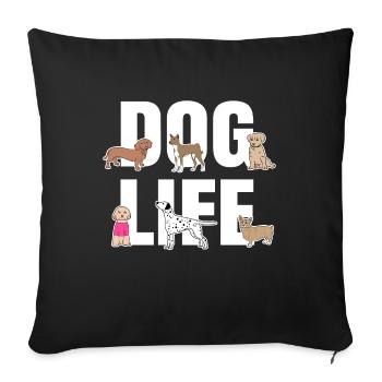 Déclaration de chiot animal préféré - Housse de coussin décorative 45 x 45 cm - noir - Devant