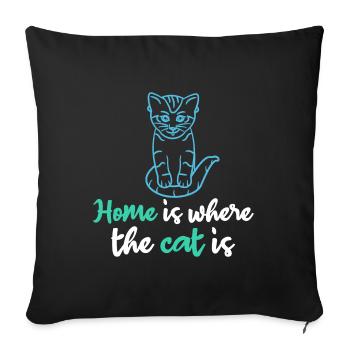 Cat Statement Pets Favorite Pet Pet - Sofa pillowcase 17,3'' x 17,3'' (45 x 45 cm) - black - Front