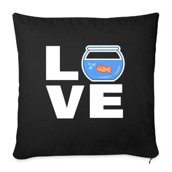 Pets Goldfish Saying Stuffed Animal Aquarium - Sofa pillowcase 17,3'' x 17,3'' (45 x 45 cm) - black - Front