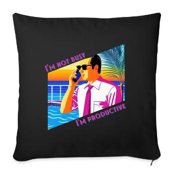Je ne suis pas occupé, je suis productif - Housse de coussin décorative 45 x 45 cm - noir - Devant