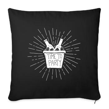 Time to Party - Partytime - Beer, Wine - Sofa pillowcase 17,3'' x 17,3'' (45 x 45 cm) - black - Front