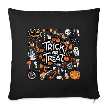 Des bonbons ou des bâtons - Housse de coussin décorative 45 x 45 cm - noir - Devant