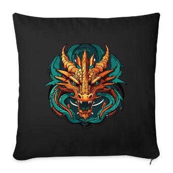 Dragon head sticker design - Sofa pillowcase 17,3'' x 17,3'' (45 x 45 cm) - black - Front