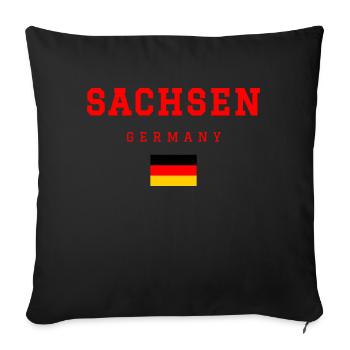 Saxe, Allemagne - Housse de coussin décorative 45 x 45 cm - noir - Devant