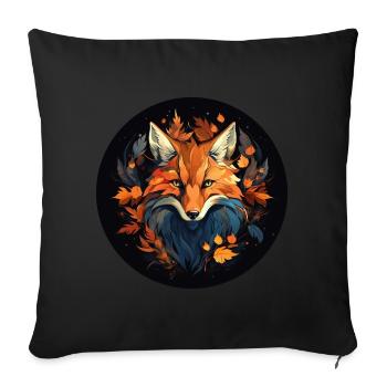 Fox in autumn foliage - Sofa pillowcase 17,3'' x 17,3'' (45 x 45 cm) - black - Front