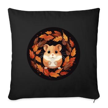 Autumn hamsters - Sofa pillowcase 17,3'' x 17,3'' (45 x 45 cm) - black - Front