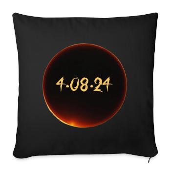 Solar Eclipse 2024 - Sofa pillowcase 17,3'' x 17,3'' (45 x 45 cm) - black - Front
